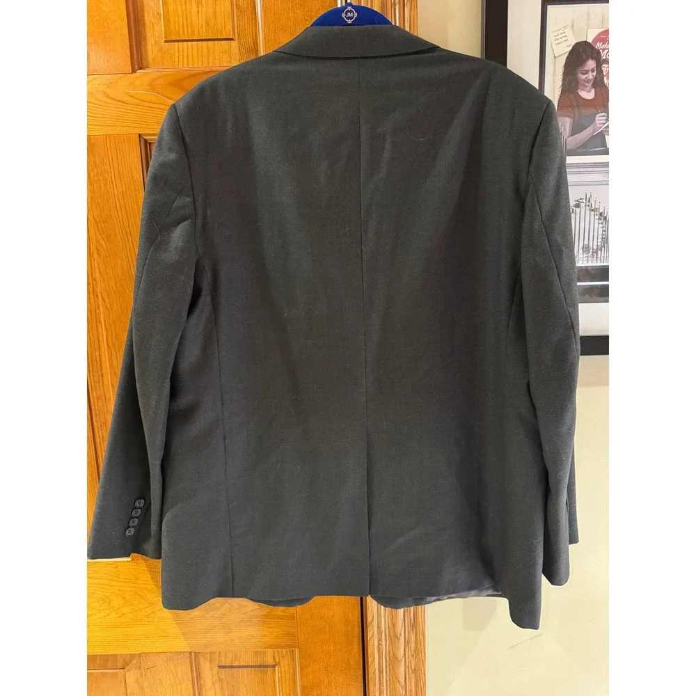 Brooks Brothers 1818 Regent Fit Blazer Charcoal Grey Wool Vitale Barberis 46R‎